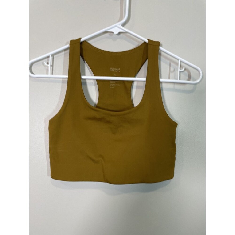 Girlfriend Collective Olive Brown Sports Bra Size XS Racerback Activewear